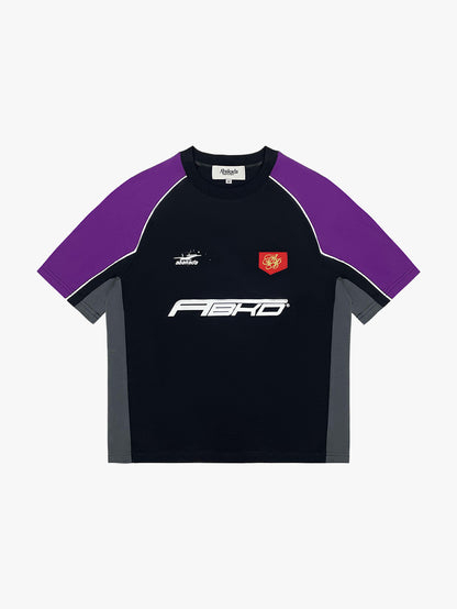 COLORBLOCK RACING TEE (UBE/BLACK)