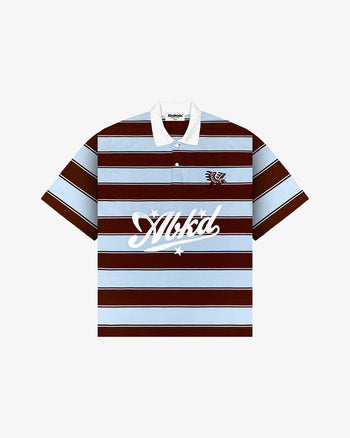 AGILA STRIPED RUGBY POLO (BROWN/BLUE)