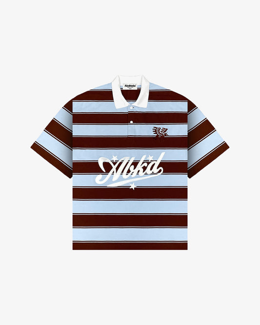 AGILA STRIPED RUGBY POLO (BROWN/BLUE)