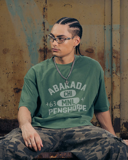 AREA CODE WASHED TEES (GREEN)