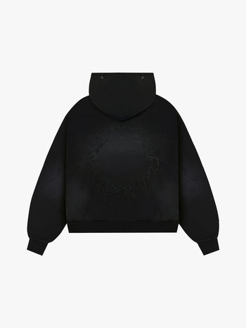 RHINESTONE FUR ZIP-UP (BLACK)