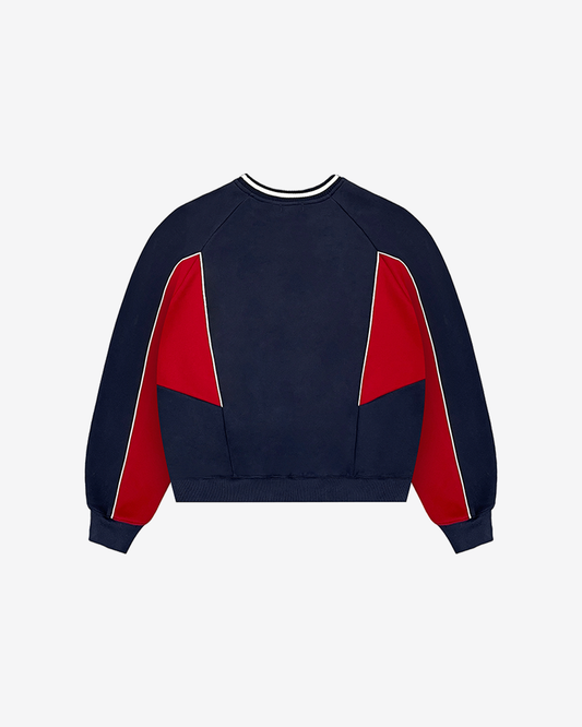 VINTAGE COLORBLOCK SWEATER (BLUE/RED)
