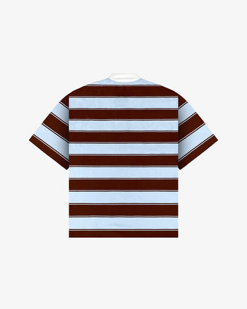 AGILA STRIPED RUGBY POLO (BROWN/BLUE)