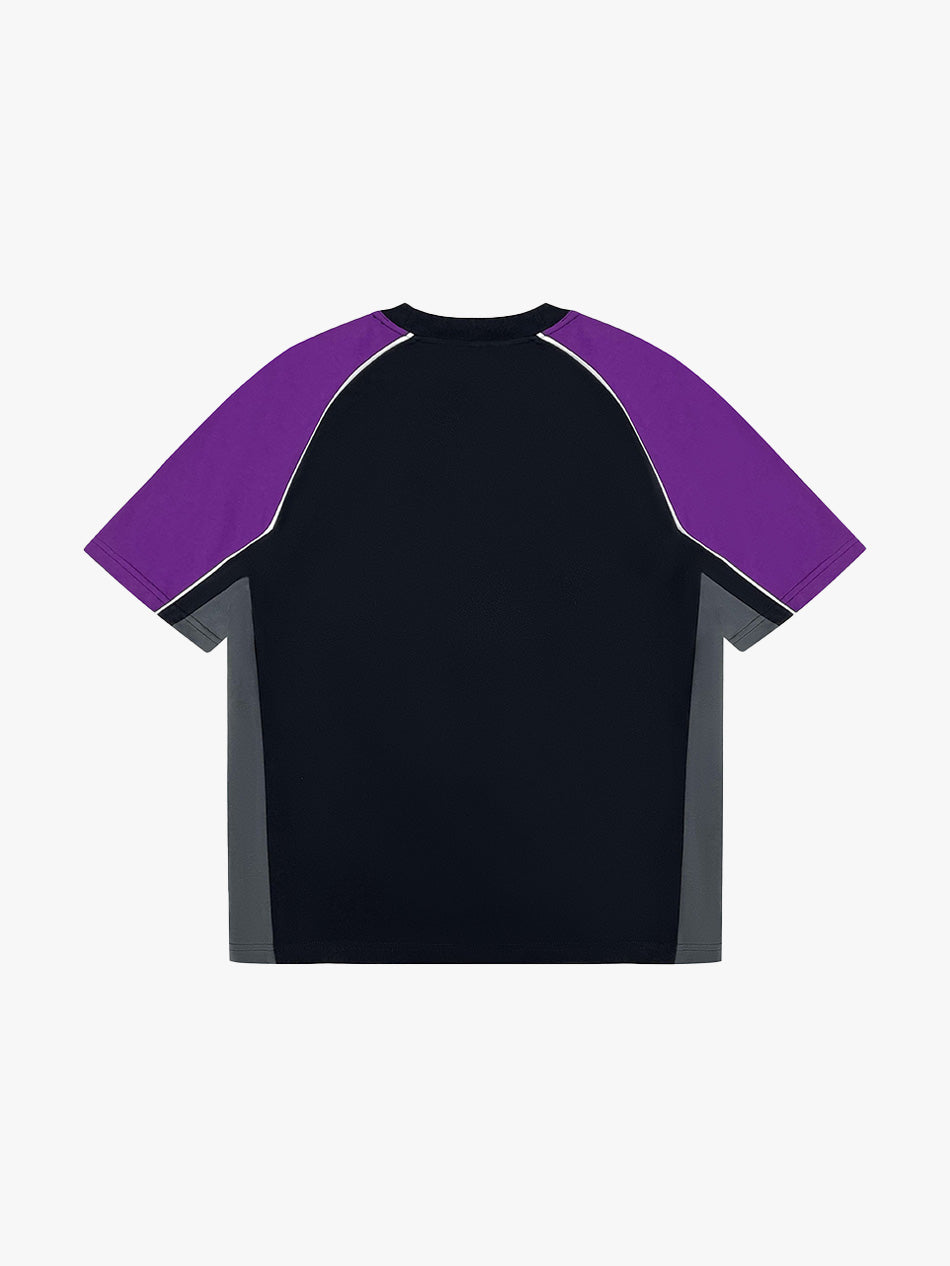 COLORBLOCK RACING TEE (UBE/BLACK)