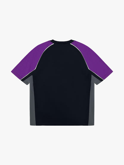 COLORBLOCK RACING TEE (UBE/BLACK)