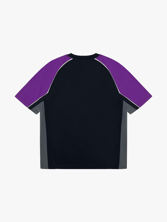 COLORBLOCK RACING TEE (UBE/BLACK)