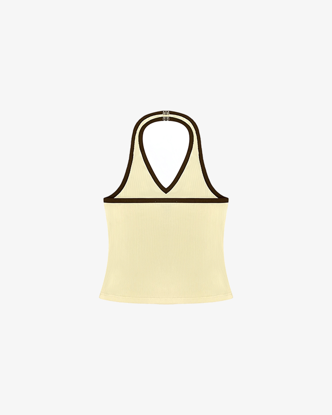 HALTER KNIT TANK TOP (CREAM/BROWN)