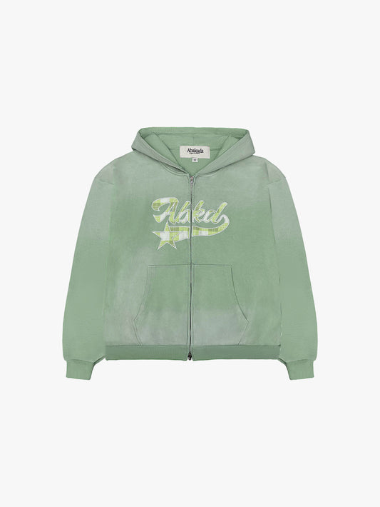 PLAID WASHED ZIP-UP (PANDAN)