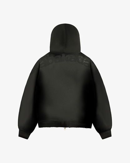 REVERSIBLE GRAFFITI CAMO ZIP-UP HOODIE (WASHED BLACK)