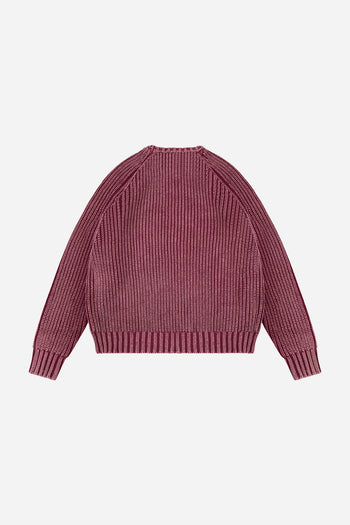 3 STAR FADED KNITTED SWEATER (WASHED RED)