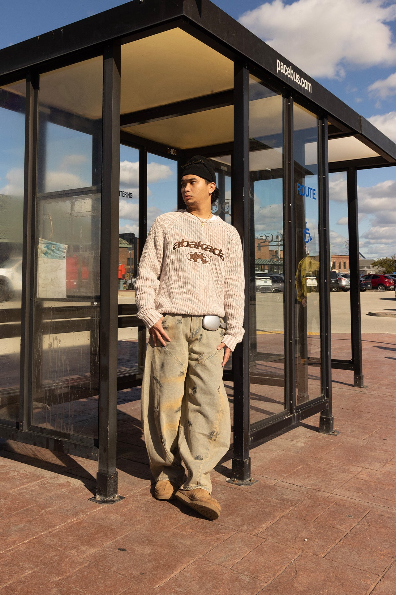 3 STAR FADED KNITTED SWEATER (WASHED TAN)