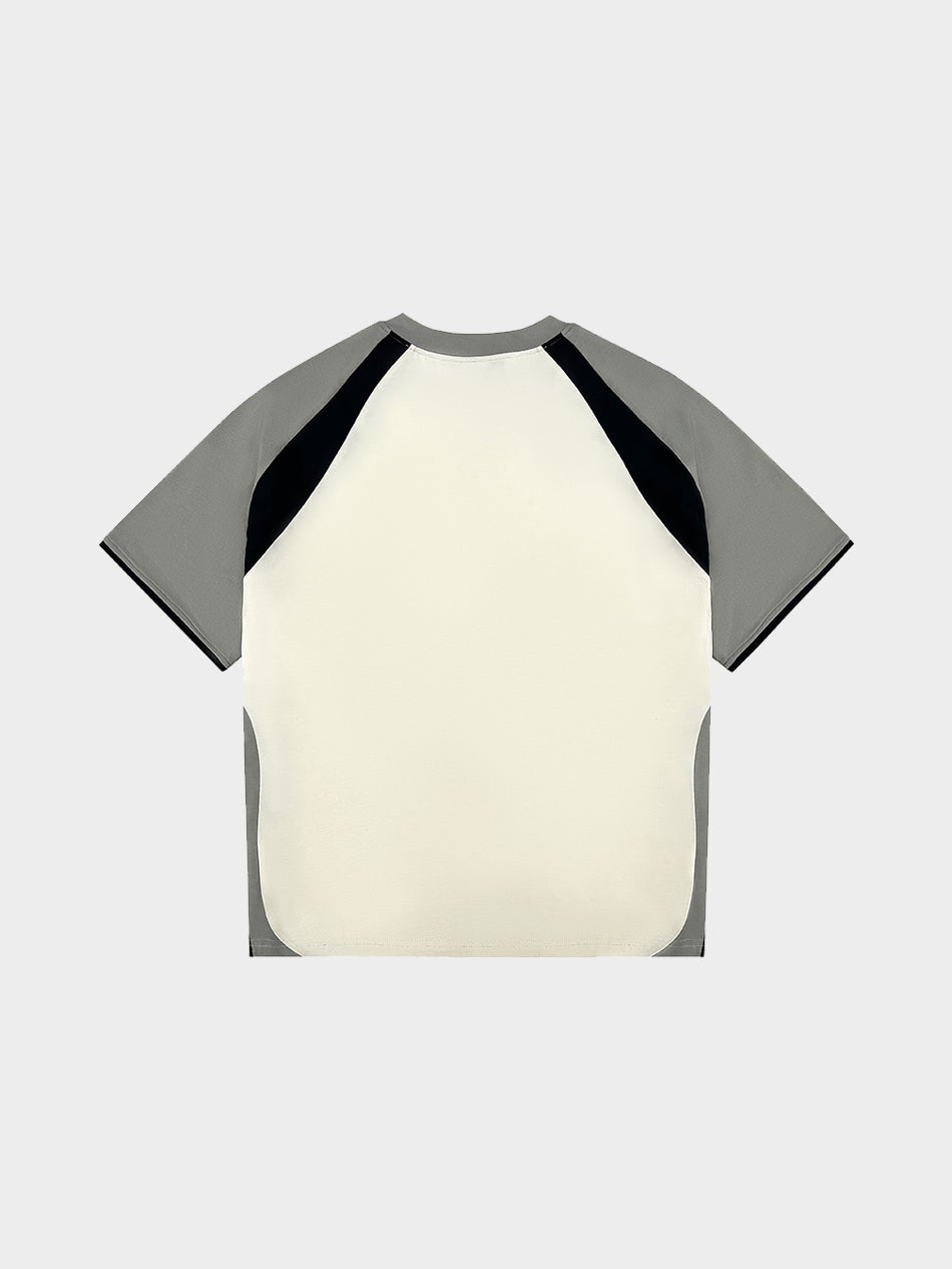 COLORBLOCK JERSEY TEE (CREAM/GREY)