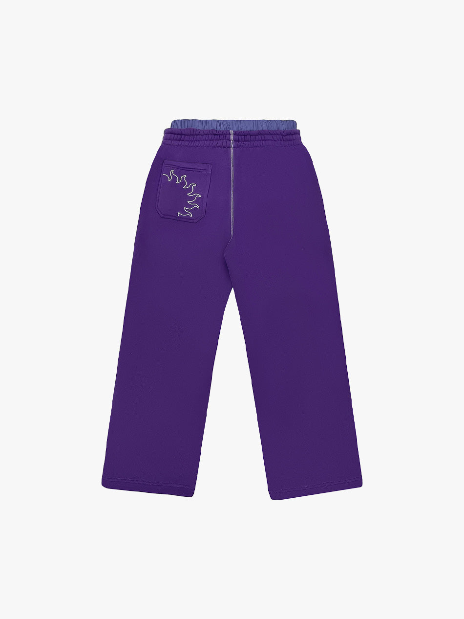 DOUBLE WAIST SWEATPANTS (UBE/WHITE)