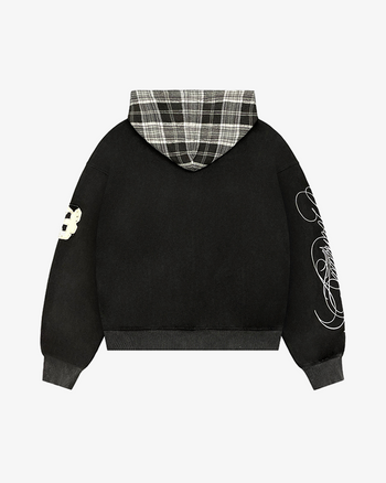 トップス 5ageboy plaid logo zip hoodie PLAID LOGO ZIP-UP (BLACK) - Abakada