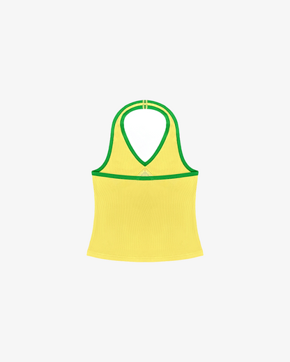 HALTER KNIT TANK TOP (YELLOW/GREEN)