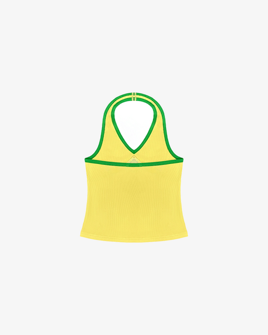HALTER KNIT TANK TOP (YELLOW/GREEN)