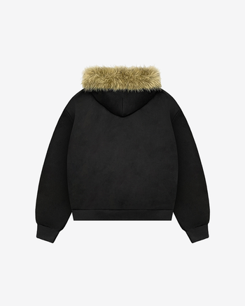 MANILA FLEECE FUR ZIP-UP (BLACK)