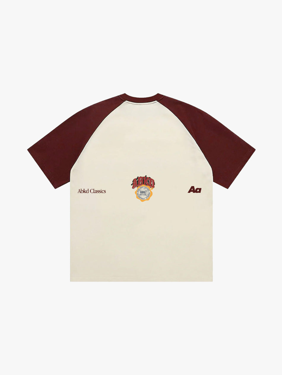 RAGLAN STAMP TEE (MAROON/CREAM)