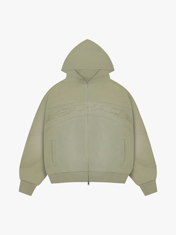 RHINESTONE FUR ZIP-UP (TAN)