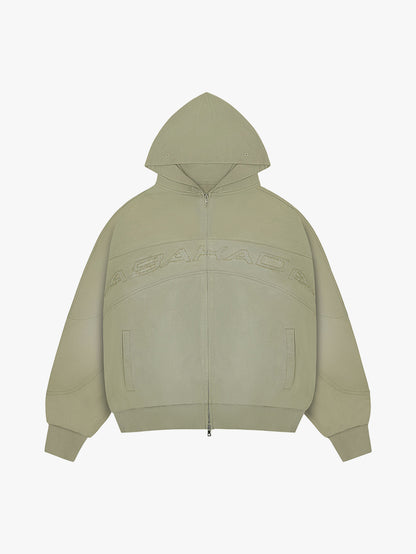 RHINESTONE FUR ZIP-UP (TAN)