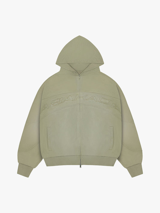 RHINESTONE FUR ZIP-UP (TAN)