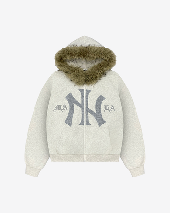 MANILA FLEECE FUR ZIP-UP (GREY)