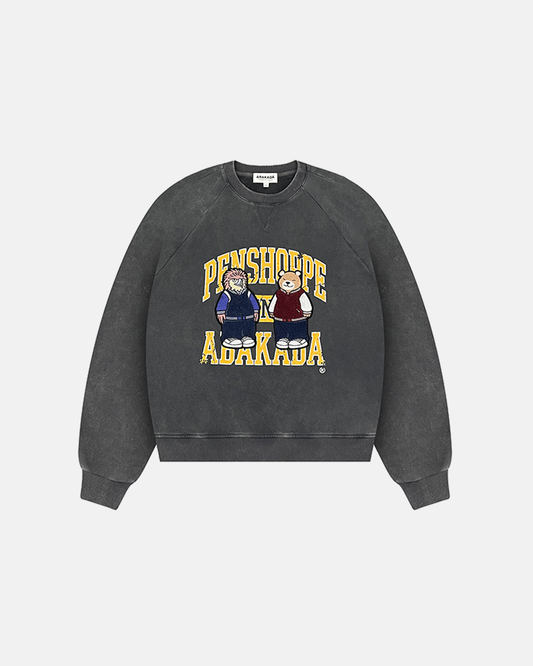 MASCOT PATCH CREWNECK (WASHED BLACK)