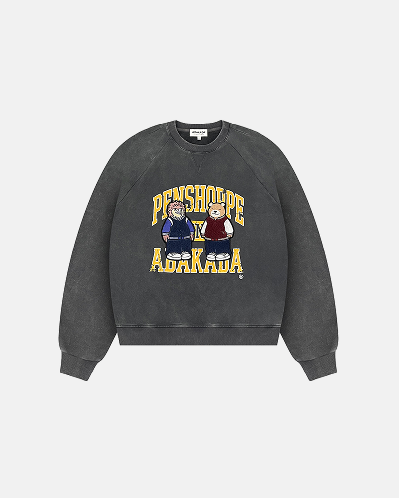 MASCOT PATCH CREWNECK (WASHED BLACK)