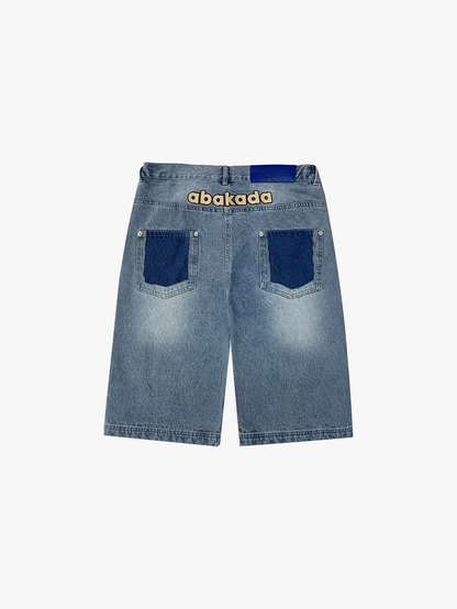 CHECKERED DISTRESSED JORTS (BLACK)