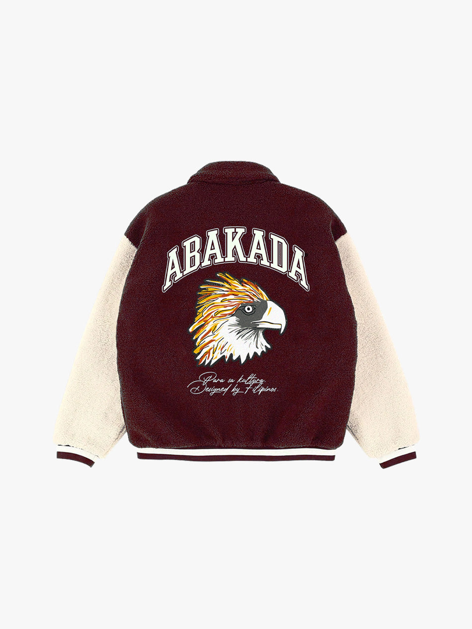 AGILA SHERPA VARSITY JACKET (MAROON)