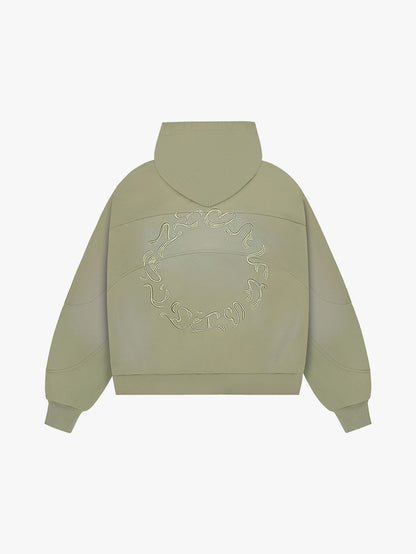RHINESTONE FUR ZIP-UP (TAN)