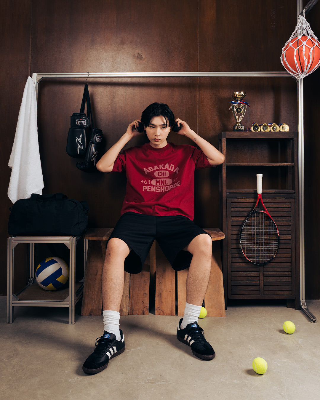 AREA CODE WASHED TEES (RED)