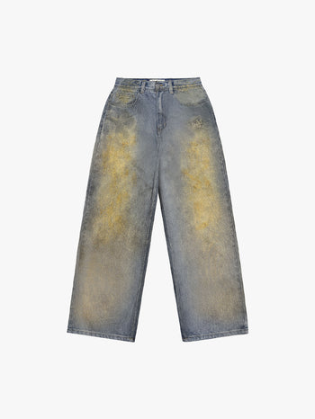MUD WASHED BAGGY PANTS (DENIM)