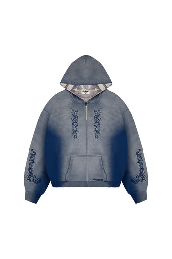 BARONG WASHED REVERSIBLE HOODIE (GREY/BLUE)