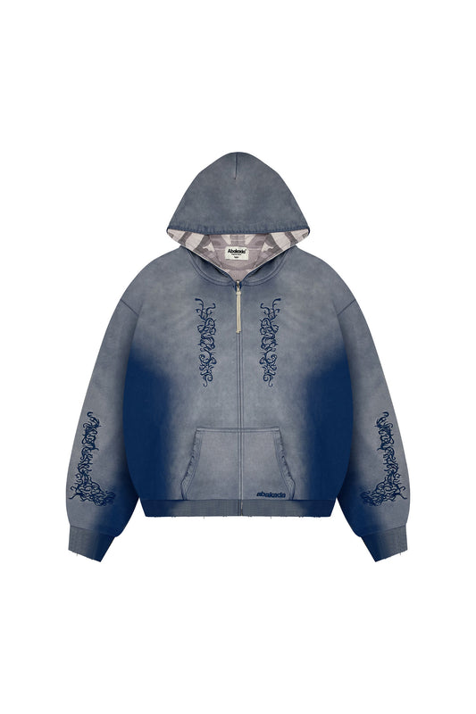 BARONG WASHED REVERSIBLE HOODIE (GREY/BLUE)