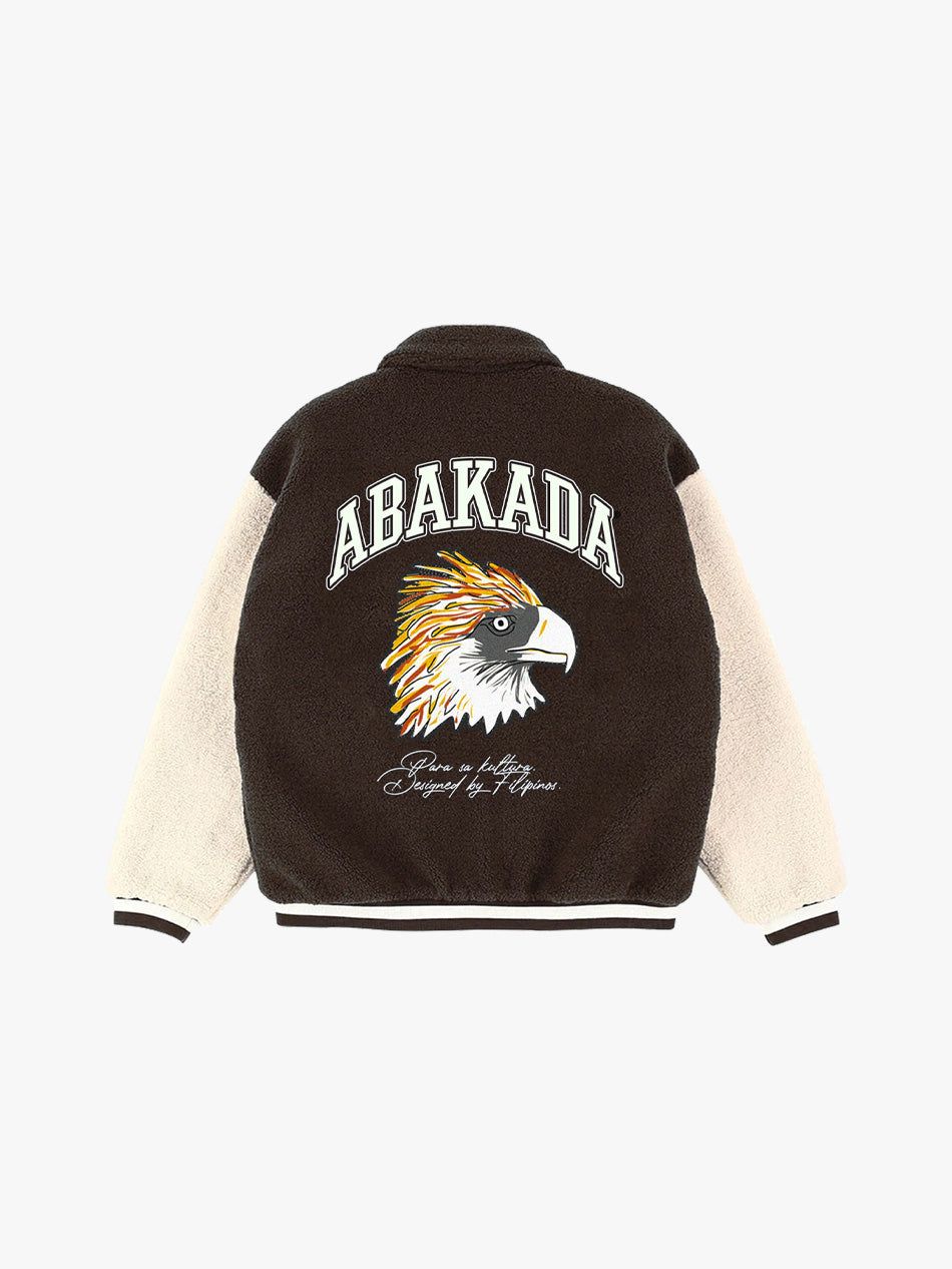 AGILA SHERPA VARSITY JACKET (BROWN)