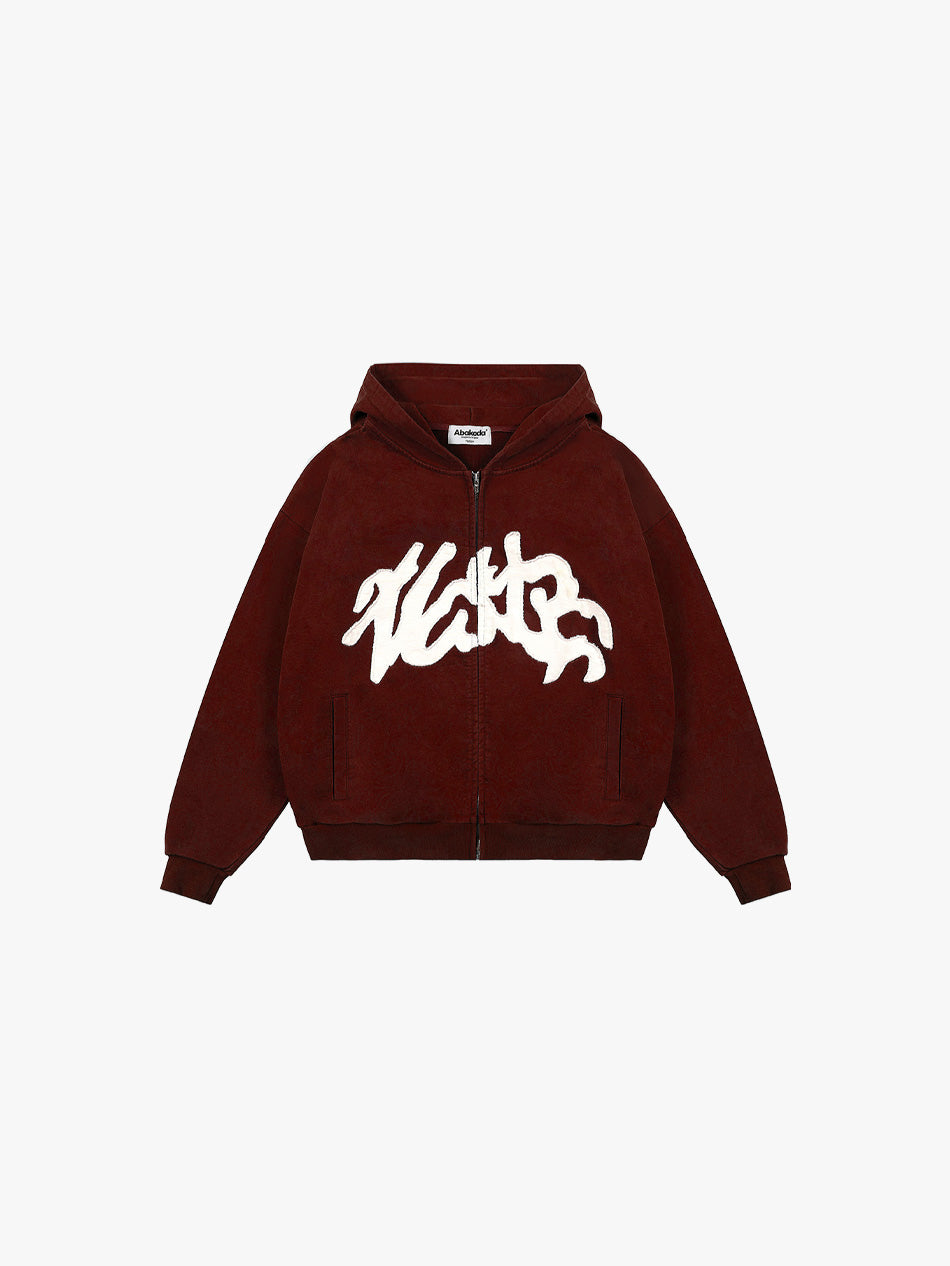 BAYBAYIN ZIP-UP HOODIE (MAROON)