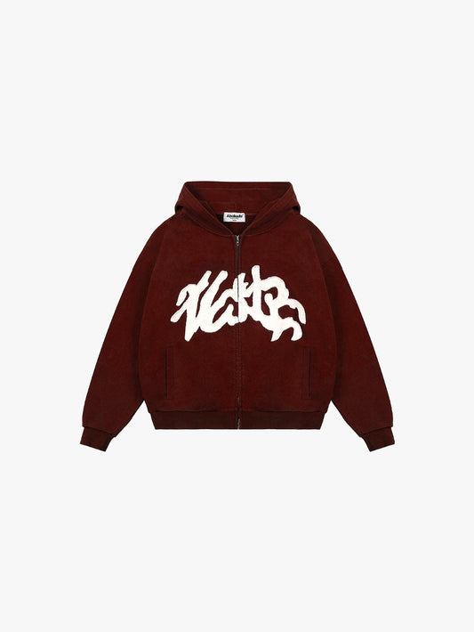 BAYBAYIN ZIP-UP HOODIE (MAROON)