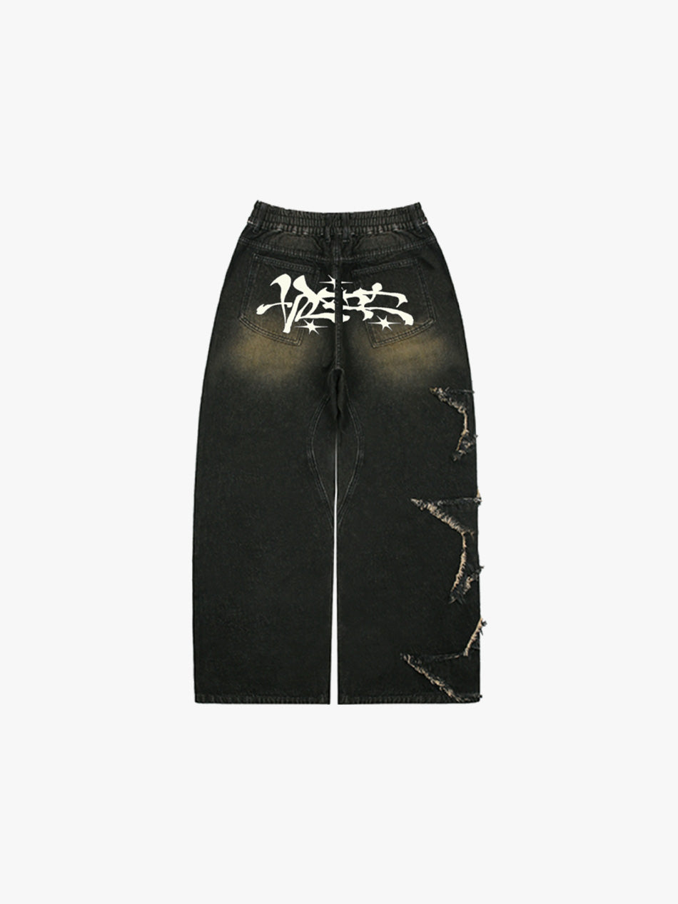 3 STAR BAYBAYIN DENIM PANTS (BLACK)