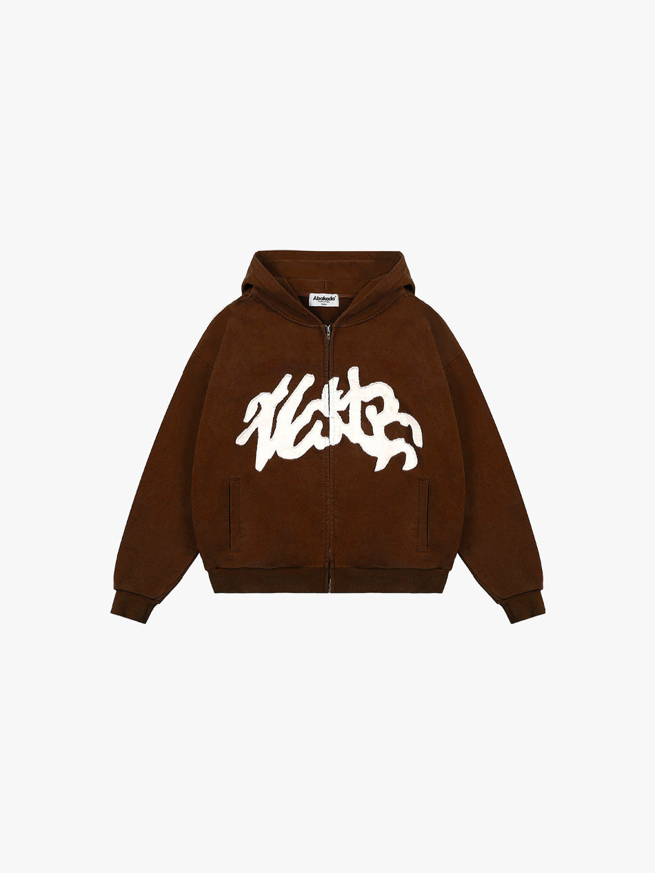 BAYBAYIN ZIP-UP HOODIE (BROWN)