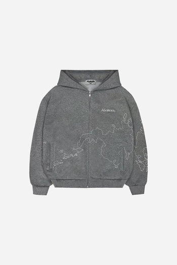 MAPA ZIP-UP HOODIE (LIGHT GREY)