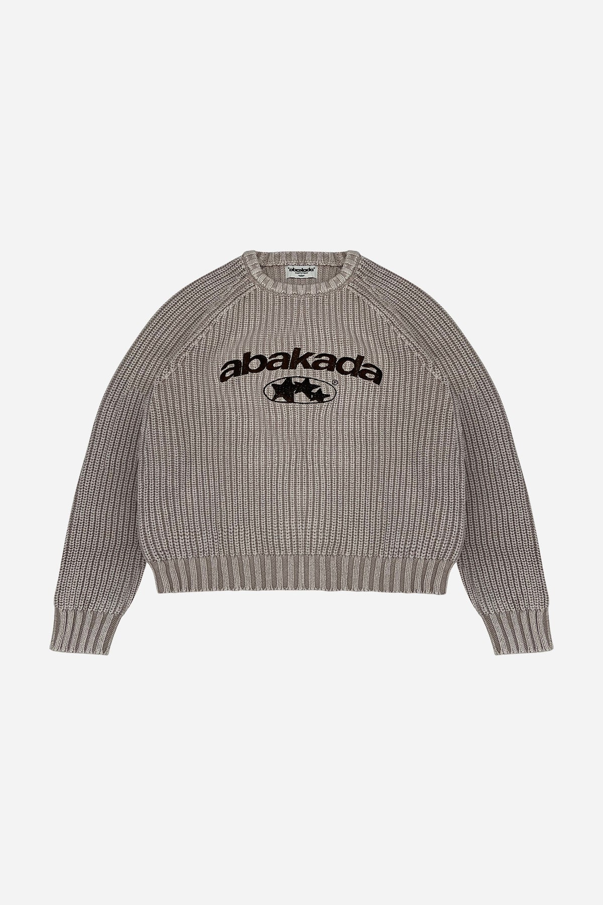 3 STAR FADED KNITTED SWEATER (WASHED TAN)