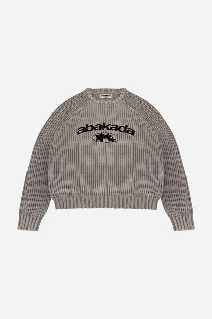 3 STAR FADED KNITTED SWEATER (WASHED TAN)