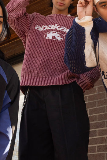 3 STAR FADED KNITTED SWEATER (WASHED RED)