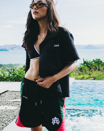 WOVEN BUTTON UP (BLACK)