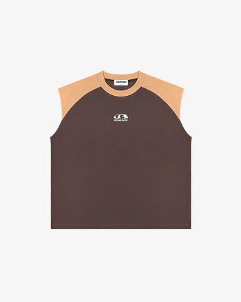 SLEEVELESS RAGLAN TANK (BROWN)