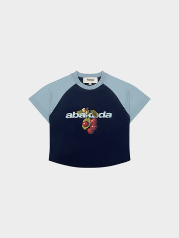 CHERRY BABY TEE (LIGHT BLUE/ NAVY)