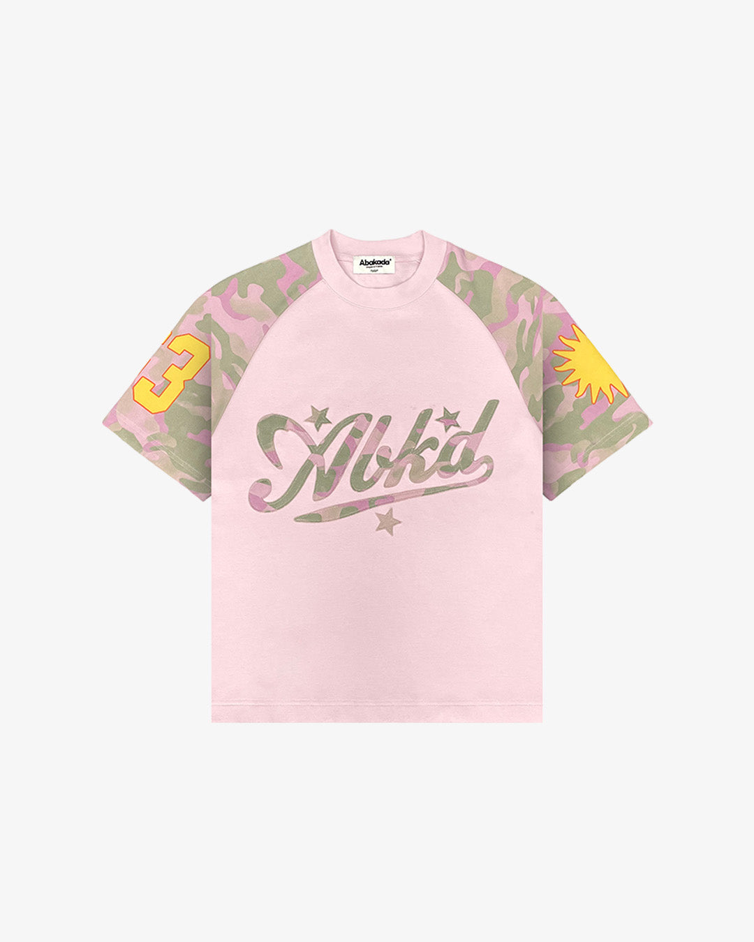 RAGLAN CAMO PATCH TEE (PINK)