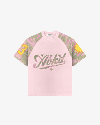 RAGLAN CAMO PATCH TEE (PINK)