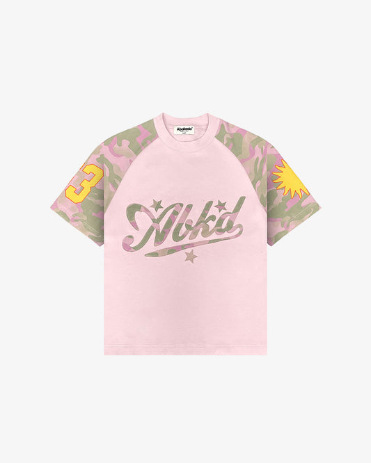 RAGLAN CAMO PATCH TEE (PINK)
